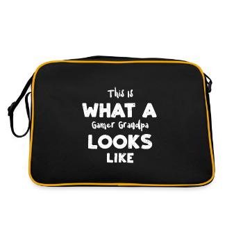 This Is What A Gamer Grandpa Loo... - Retro Bag - black/gold - Back