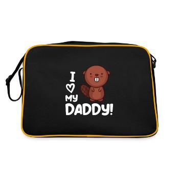 I love my dad with sweet beaver - Retro Bag - black/gold - Back