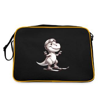T-Rex Skieur Sepia Art - Sac Retro - noir/or - Dos