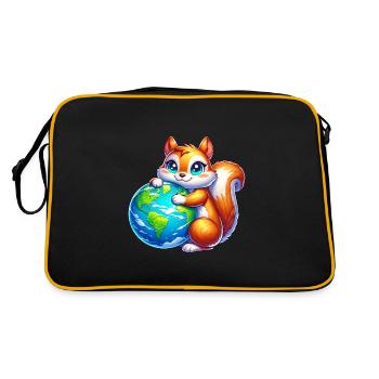 Squirrel for Earth Environmental Protection Nature Conservation - Retro Bag - black/gold - Back