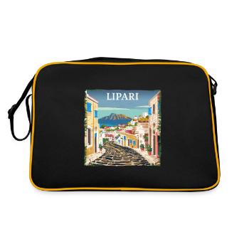 Lipari Italie : vacances d’été de rêve à la plage - Sac Retro - noir/or - Dos
