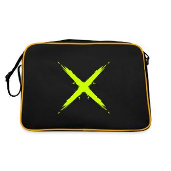 Kreuz Design Vektor Gelb - Retro Tasche - Schwarz/Gold - Hinten