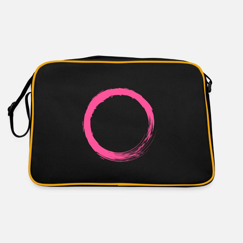 Customizable pink circle circular shape Retro Bag