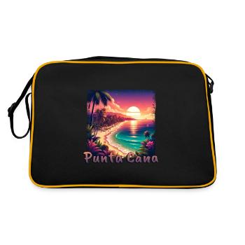 Punta Cana Dominican Republic Vacation Sunset - Retro Bag - black/gold - Back