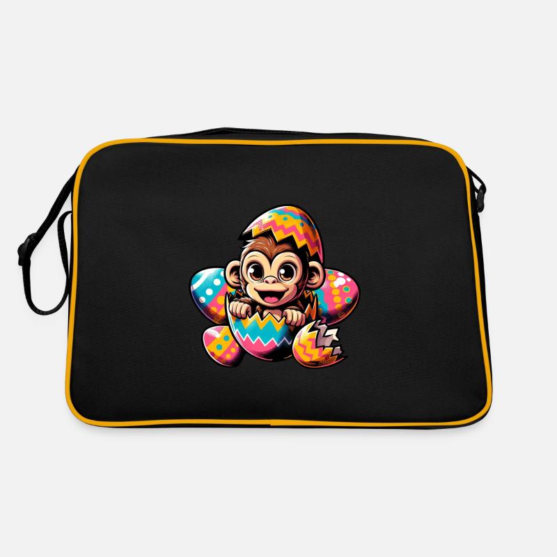 Singe de Pâques éclos conception d’oeuf de Pâques Sac Retro