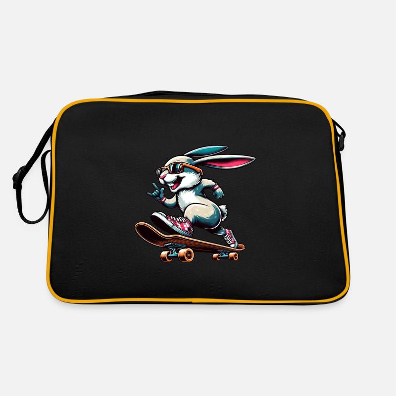 Cool Skateboarder Easter Bunny Design Retro Bag