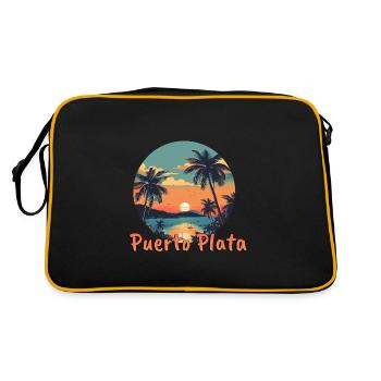 Puerto Plata République Dominicaine Plage Palmiers - Sac Retro - noir/or - Dos