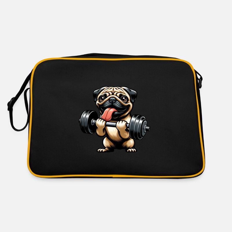 Mops-Workout: Hanteltraining mit Spaß Retro Tasche