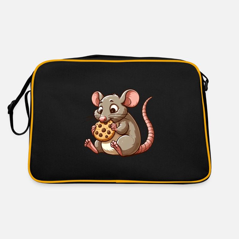 Süße Maus knabbert Keks Retro Tasche