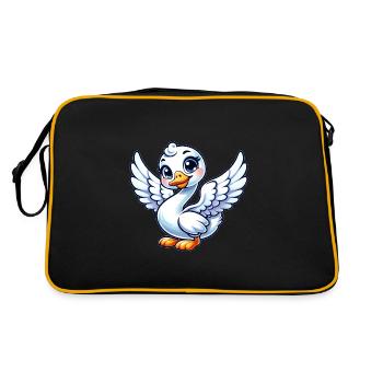 White Swan Angel with Wings - Retro Bag - black/gold - Back