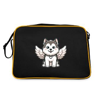 Husky Wolfhound Angel Wings Animal fantastique - Sac Retro - noir/or - Dos