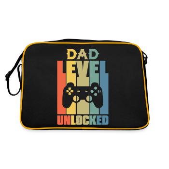 Dad Level Entsperrt Gaming neuen Vater - Retro Tasche - Schwarz/Gold - Hinten