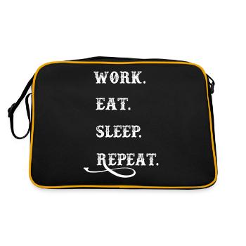 Work and Sleep - Retro Bag - black/gold - Back