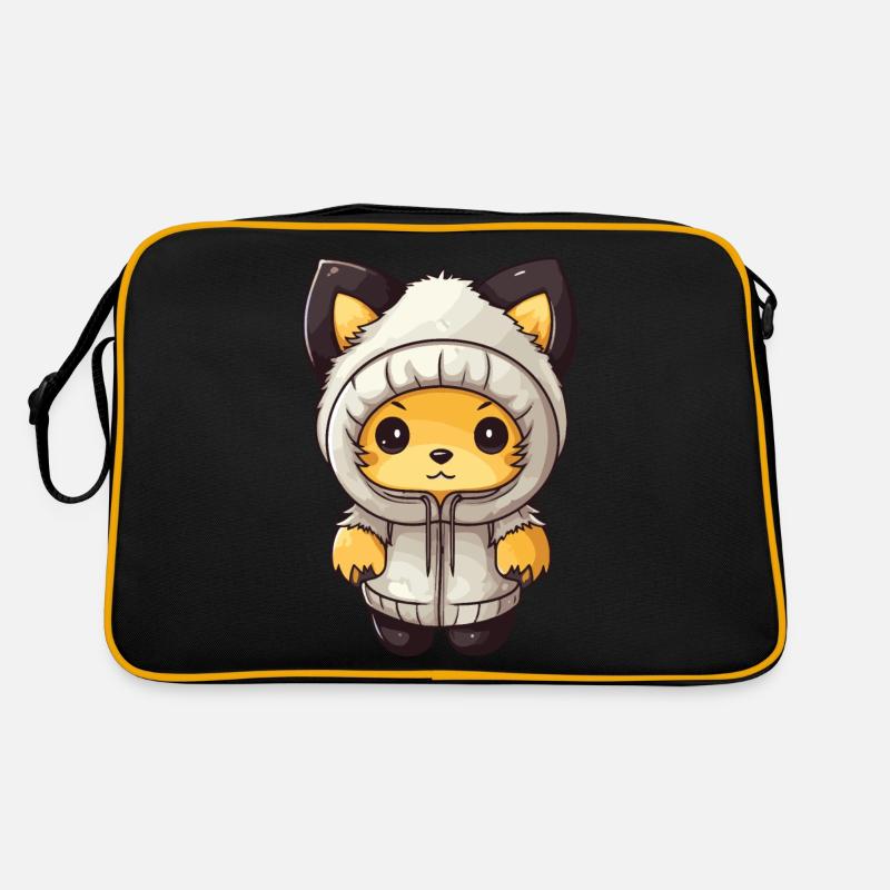 Fuchs Winter Comic Niedlich Retro Tasche