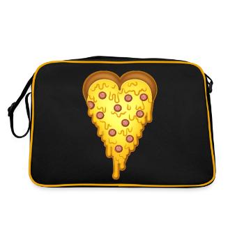 Coeur de pizza de la Saint-Valentin - Sac Retro - noir/or - Dos
