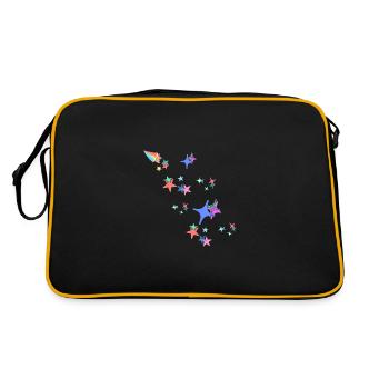 Stars, star, colorful stars, comic - Retro Bag - black/gold - Back