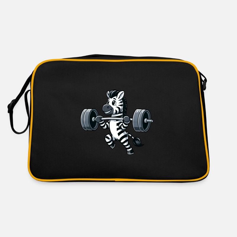 Strong zebra doing dumbbell workout Retro Bag