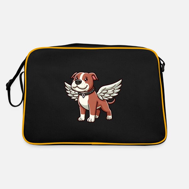 Chien Pitbull Ailes d’ange mignonnes Sac Retro