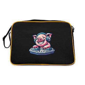 Pig DJ Disco Music Party Techno Minimal - Retro Bag - black/gold - Back