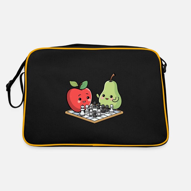 Kawaii Schach Apfel Birne Comic Retro Tasche