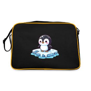 Pingouin, réchauffement climatique et fonte des glaces - Sac Retro - noir/or - Dos
