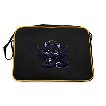 Chat gothique mignon ange noir avec ailes - Sac Retro - noir/or - Dos