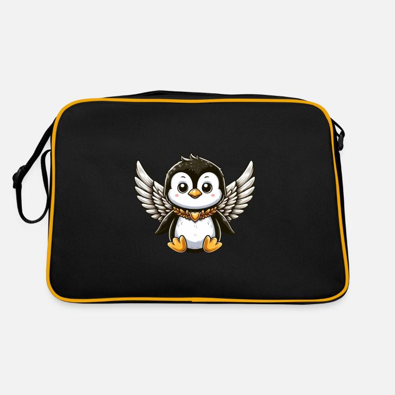 Süßer Pinguin Engel Comic Design Retro Tasche