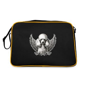 Ange caniche élégant avec ailes Noir Blanc - Sac Retro - noir/or - Dos