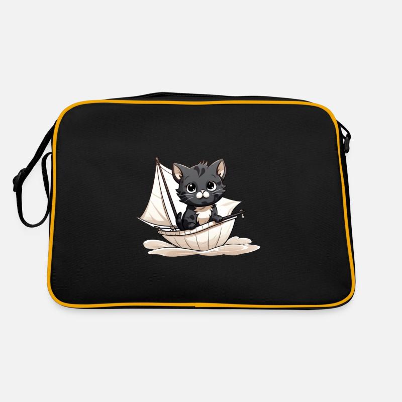 Chat mignon sur un dériveur Sac Retro