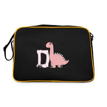 Buchstabe D - Retro Tasche - Schwarz/Gold - Hinten
