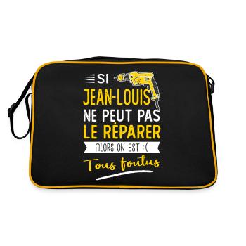 Si Jean louis ne peut pas le réparer on est foutus - Sac Retro - noir/or - Dos
