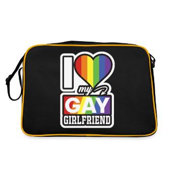 LBGT Flag Gay Pride Human Love Girlfriend - Retro Bag - black/gold - Back