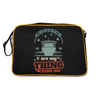 Kreuzfahrten sind mein Ding glaub mir - Retro Tasche - Schwarz/Gold - Hinten