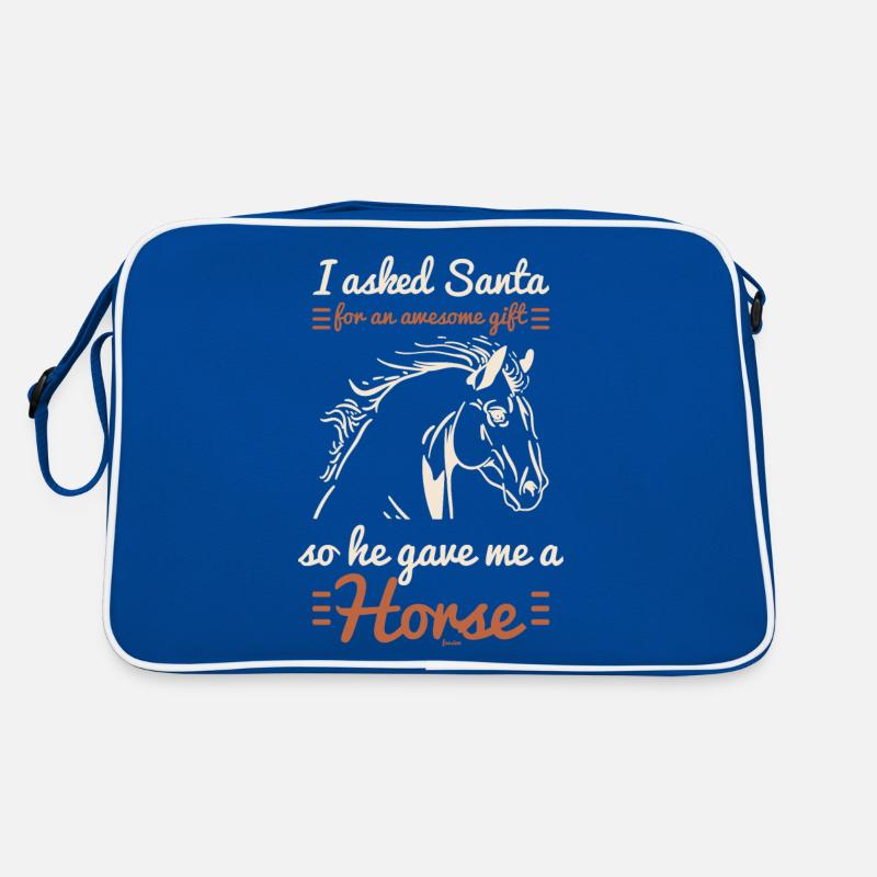 Weihnachtsmann hat mir ein Pferd geschenkt Retro Tasche