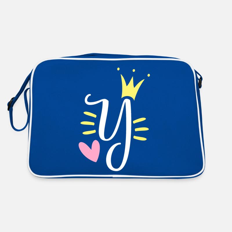 Buchstabe Y Anfangsbuchstabe Krone Retro Tasche