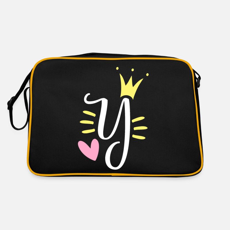 Buchstabe Y Anfangsbuchstabe Krone Retro Tasche