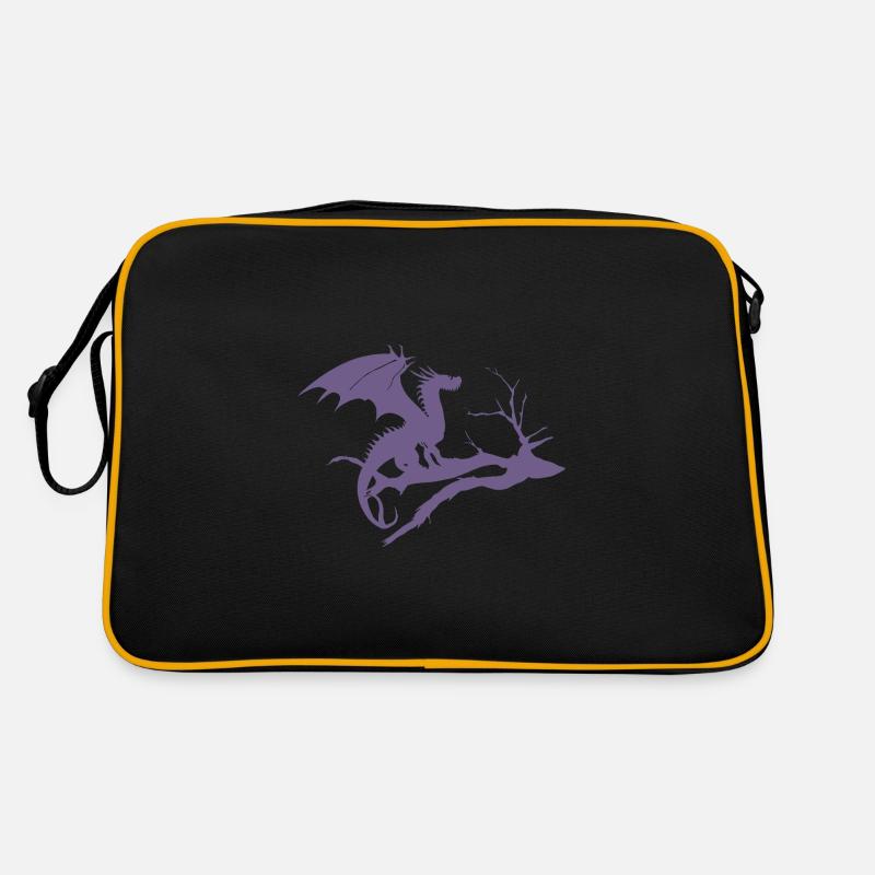 Dragon Design Silhouette Arbre Mort Sac Retro