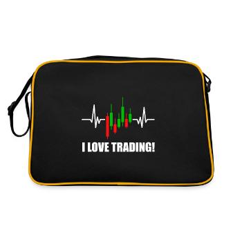 I Love Trading Heartbeat Chart for Day Trader - Retro Bag - black/gold - Back