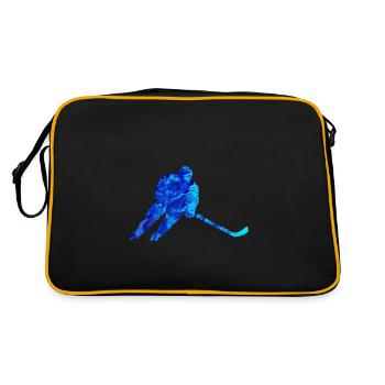 Eiskockey, Hockey, Graffi, blau - Sac Retro - noir/or - Dos