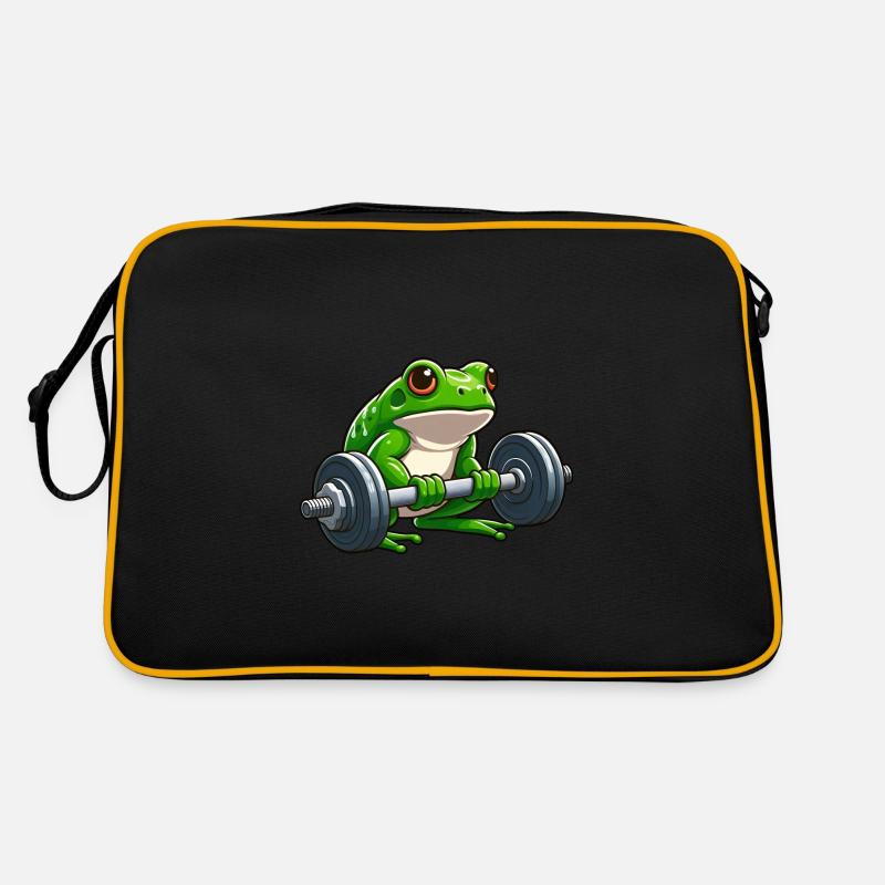 Strong frog while lifting weights Retro Bag