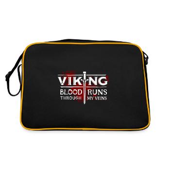 Wikingerblut - Echtes Nordmann Shirt - Retro Tasche - Schwarz/Gold - Hinten