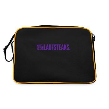 MODELS essen Lauf STEAKS +++ Funny and New Design! - Retro Tasche - Schwarz/Gold - Hinten