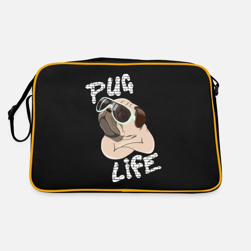 Mops: Pug Life Retro Tasche