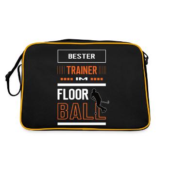 Floorball Bester Trainer bester Floorballtrainer - Retro Tasche - Schwarz/Gold - Hinten