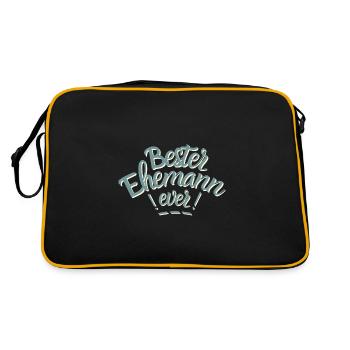 Der beste Ehemann der Welt. Bester Ehemann ever! - Retro Tasche - Schwarz/Gold - Hinten