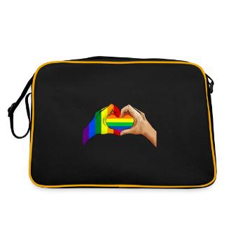 Mains avec cœur Drapeau Fierté LGBT - Sac Retro - noir/or - Dos