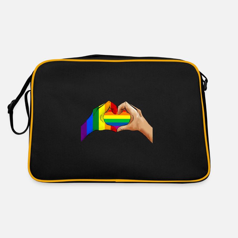 Hands with Heart Flag Pride LGBT Retro Bag