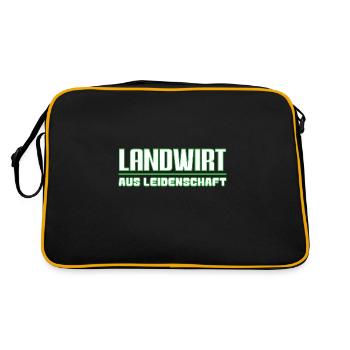 Landwirt aus Leidenschaft - Retro Tasche - Schwarz/Gold - Hinten