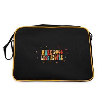More Dogs Less People - Groovy Retro Design - Retro Bag - black/gold - Back
