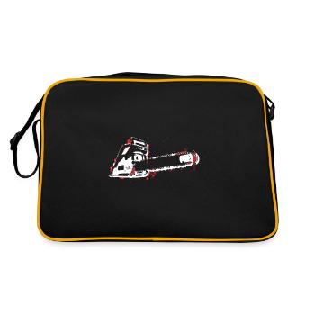 tronçonneuse sanglante tronçonneuse bûcheron bois parole - Sac Retro - noir/or - Dos